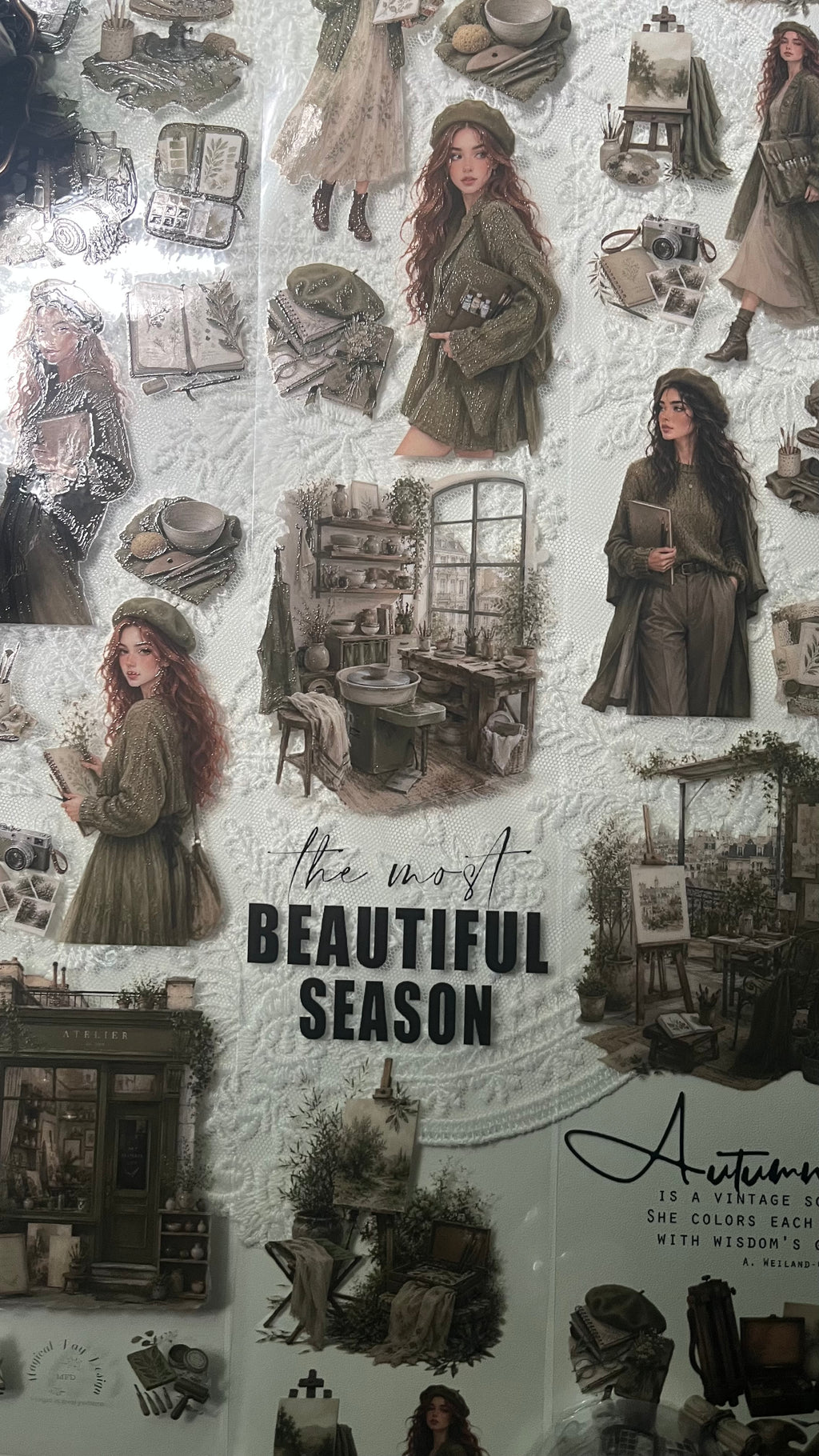 Creative Olive Fall PET 3D oil Tape transparent 2m Loop