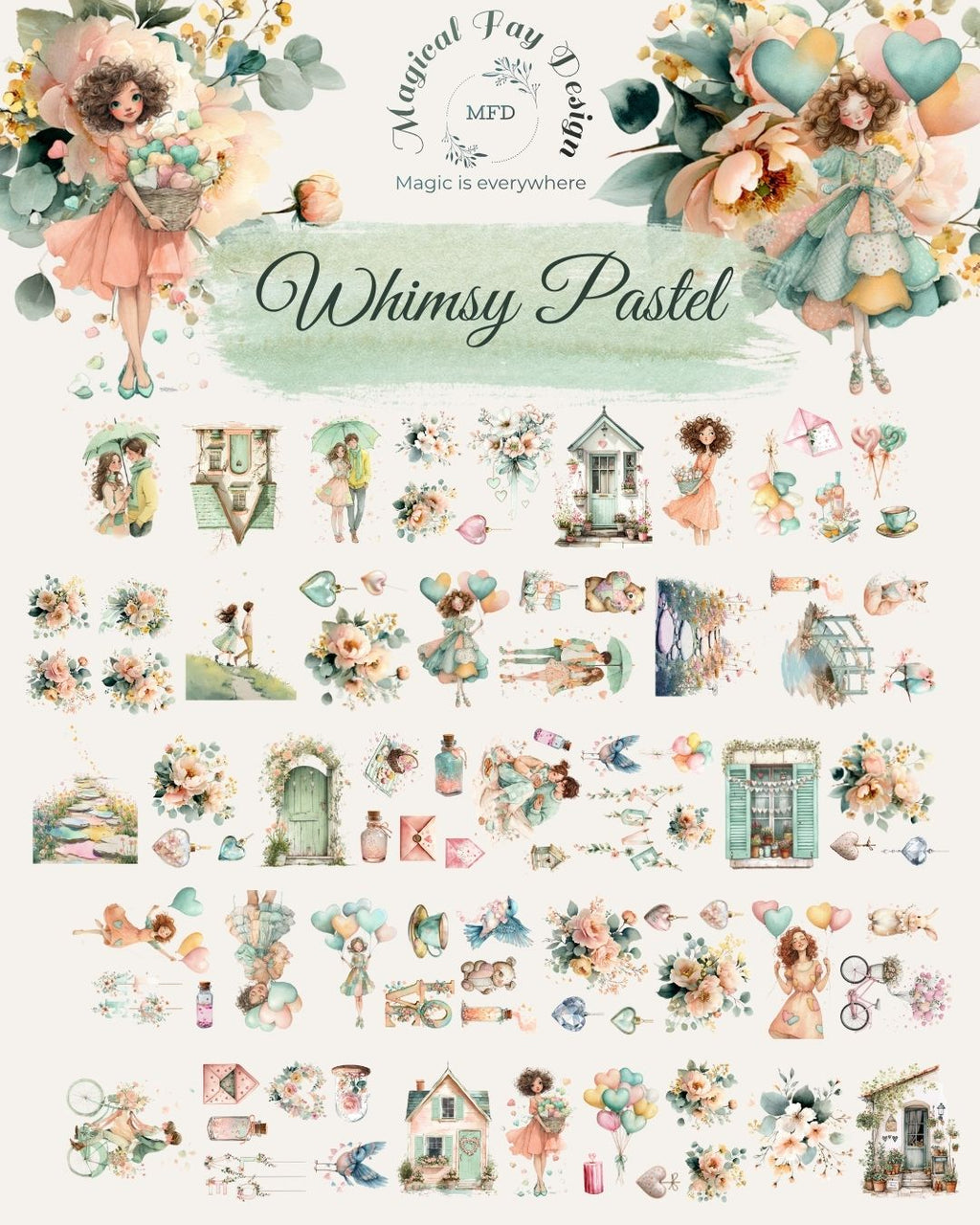 Whimsy Pastel PET Tape transparent 2m Loop