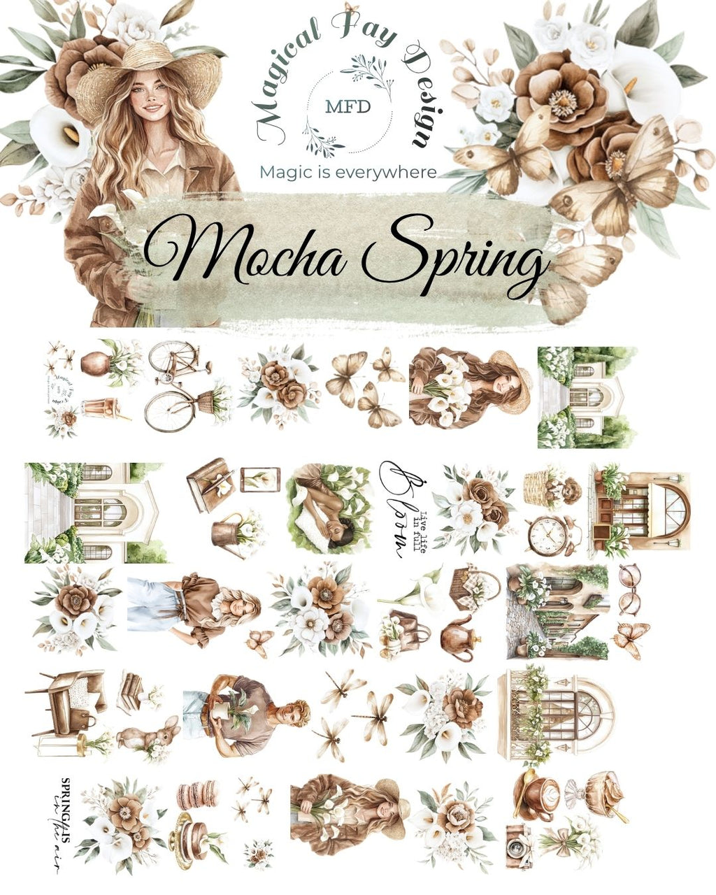 Mocha Spring PET Tape Matt 6m Rolle