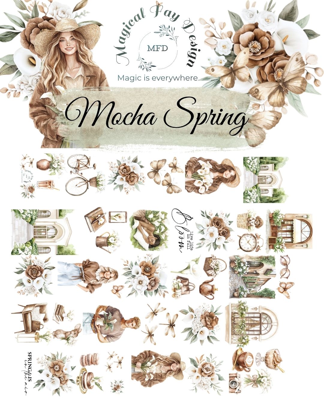 Mocha Spring PET Tape Matt 6m Rolle