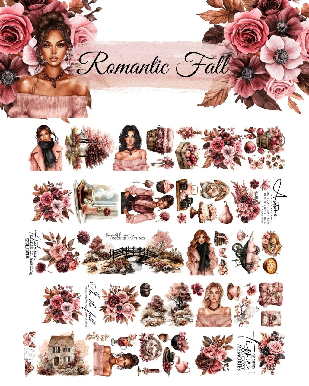 Romantic Fall PET 3D oil Tape transparent 2m Loop