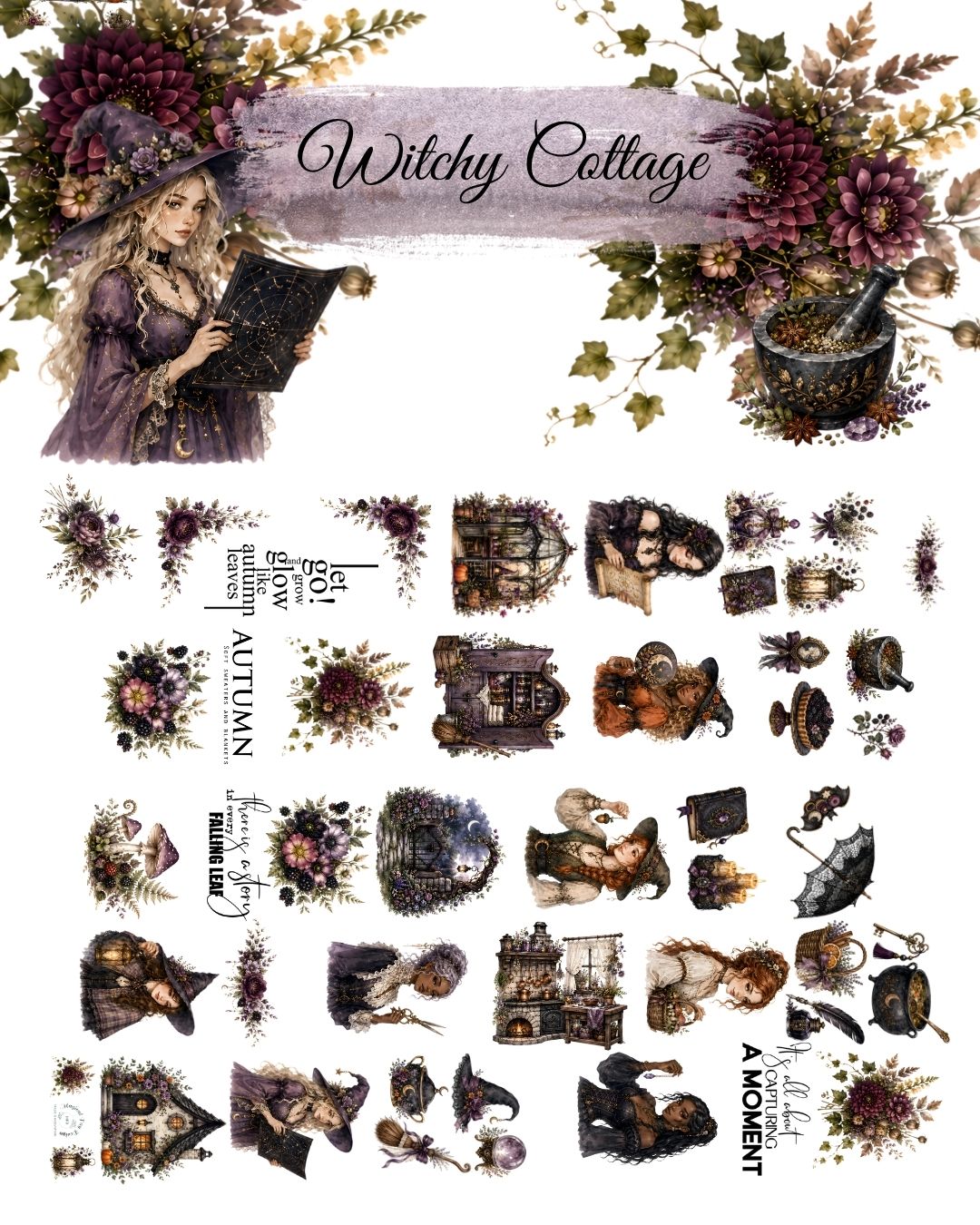 Witchy Autumn PET 3D oil Tape transparent 2m Loop