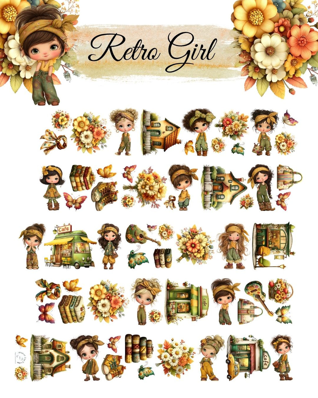 Retro Girl PET 3D oil Tape transparent 2m Loop