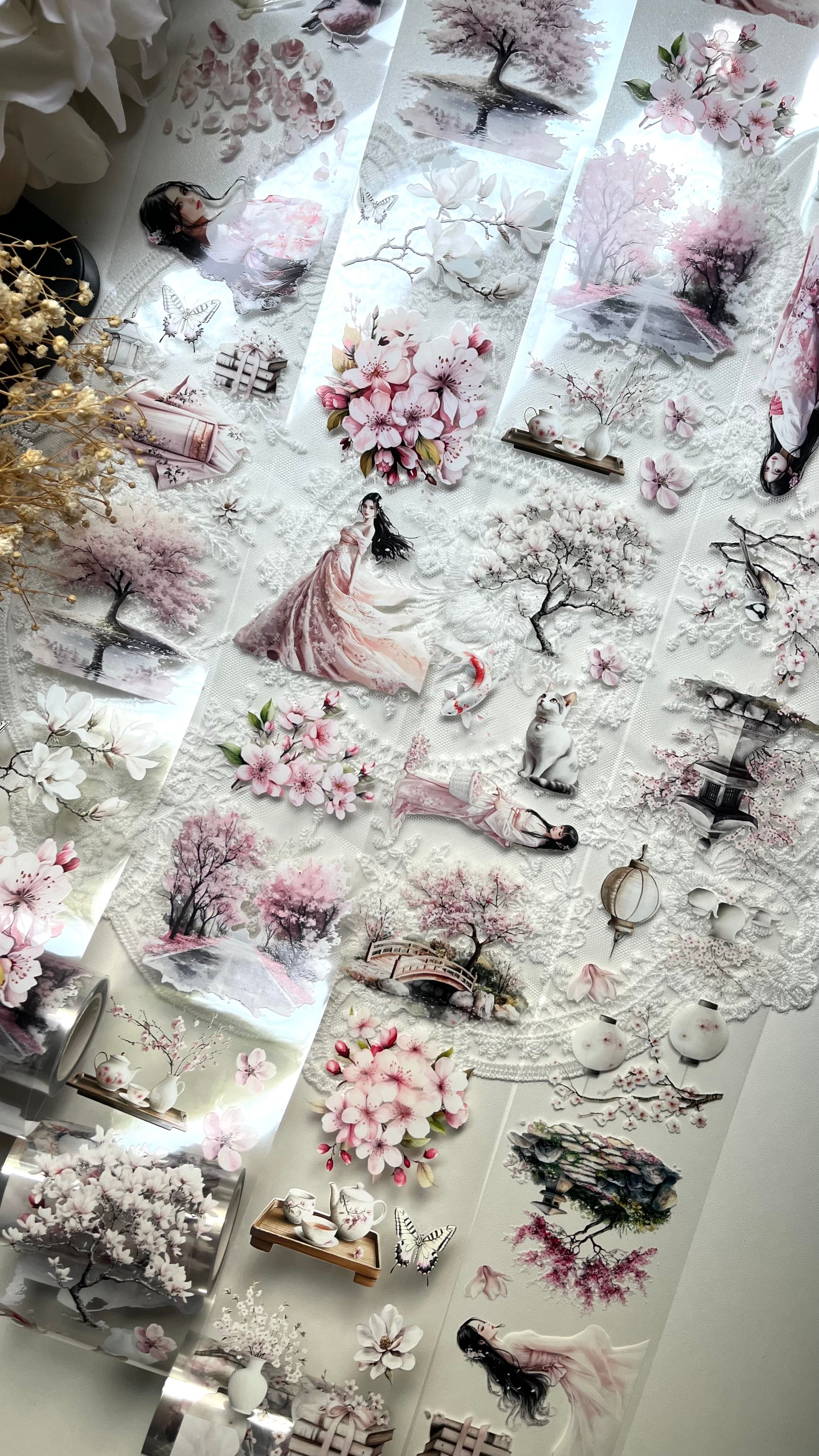 Cherry Blossom PET Tape transparent 6m Rolle