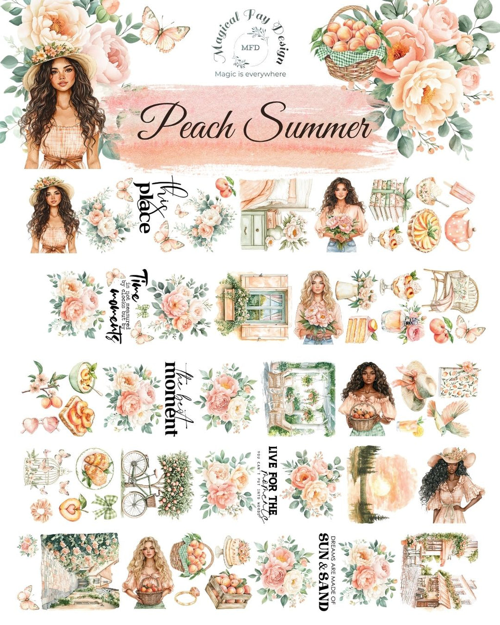 Peach Summer PET 3D oil Tape transparent 2m Loop