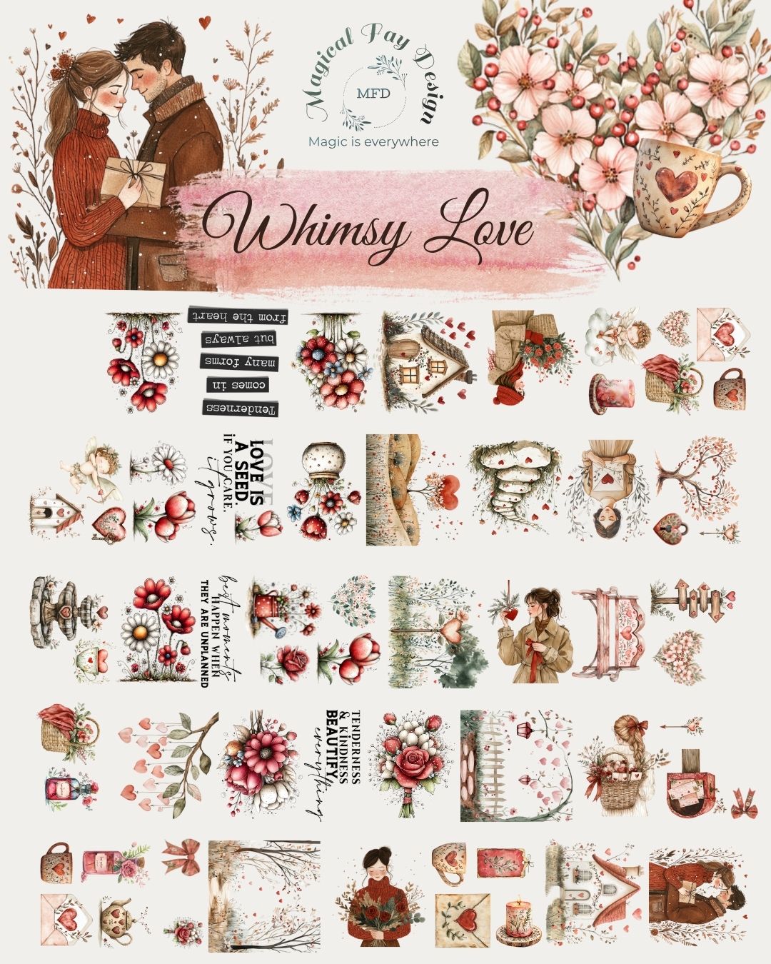Whimsy Love PET Tape transparent 2m Loop