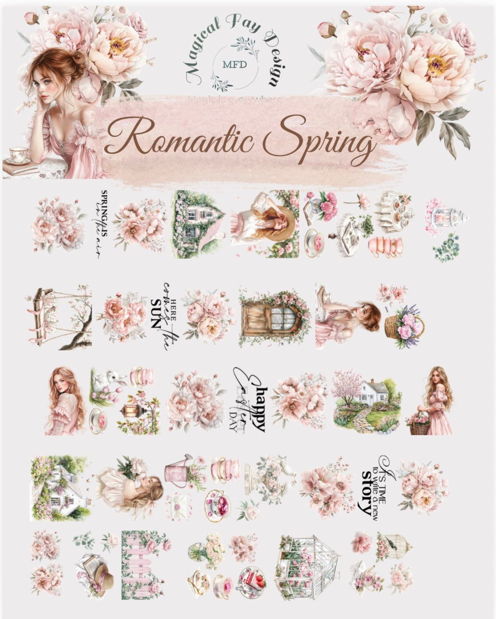 Romantic Spring PET 3D oil Tape transparent 2m Loop