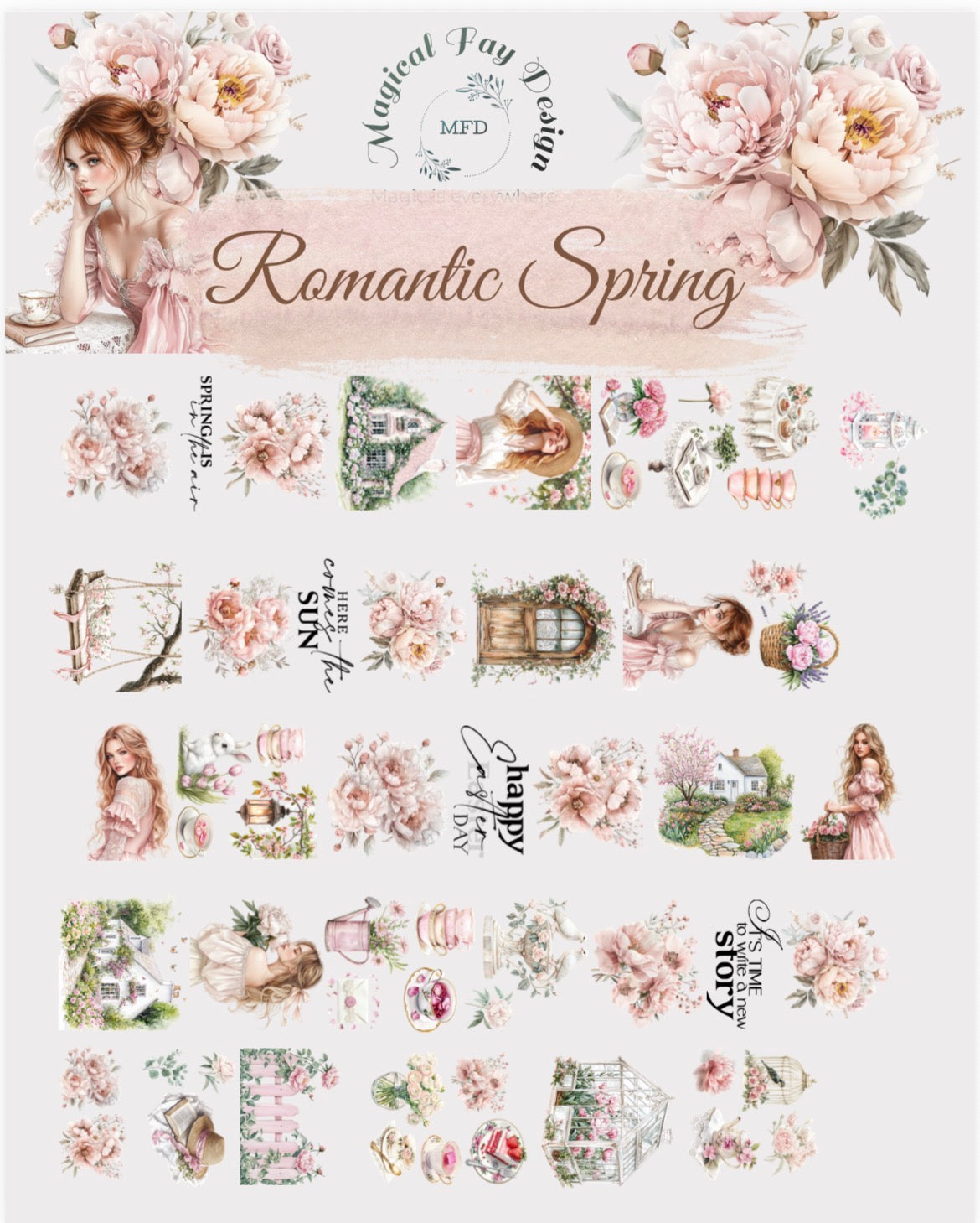 Romantic Spring PET 3D oil Tape transparent 2m Loop