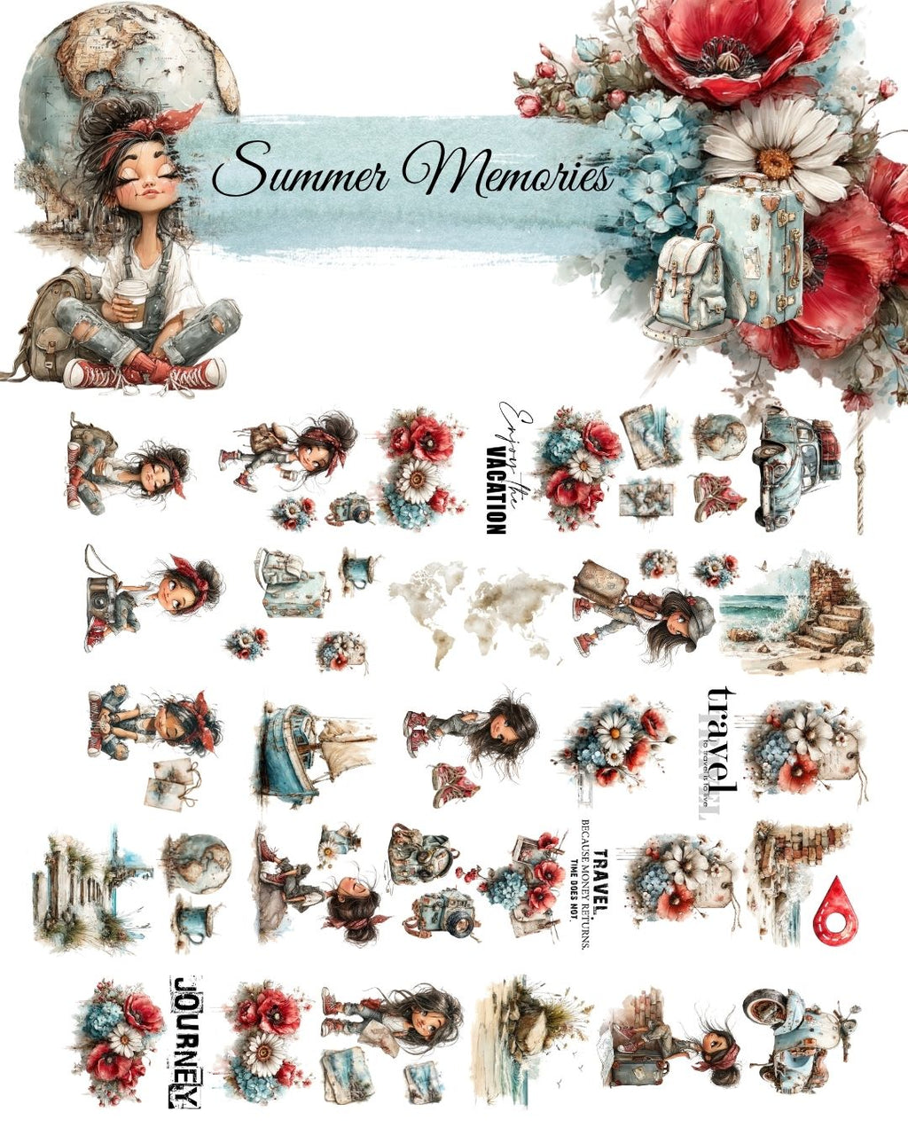 Summer Memories PET 3D oil Tape transparent 6m Roll