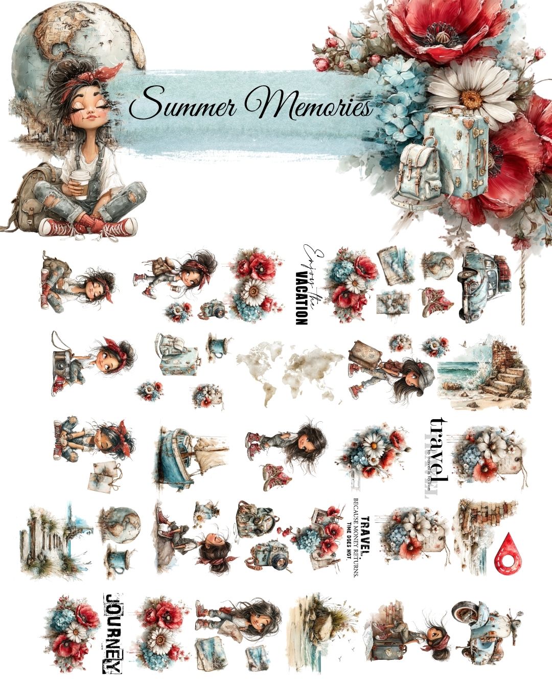 Summer Memories PET 3D oil Tape transparent 6m Roll