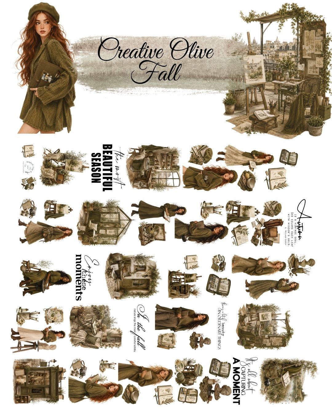 Creative Olive Fall PET 3D oil Tape transparent 2m Loop