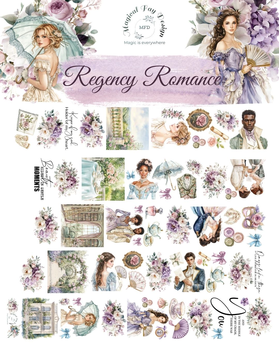 Regency Romance PET 3D oil Tape transparent 6m Roll