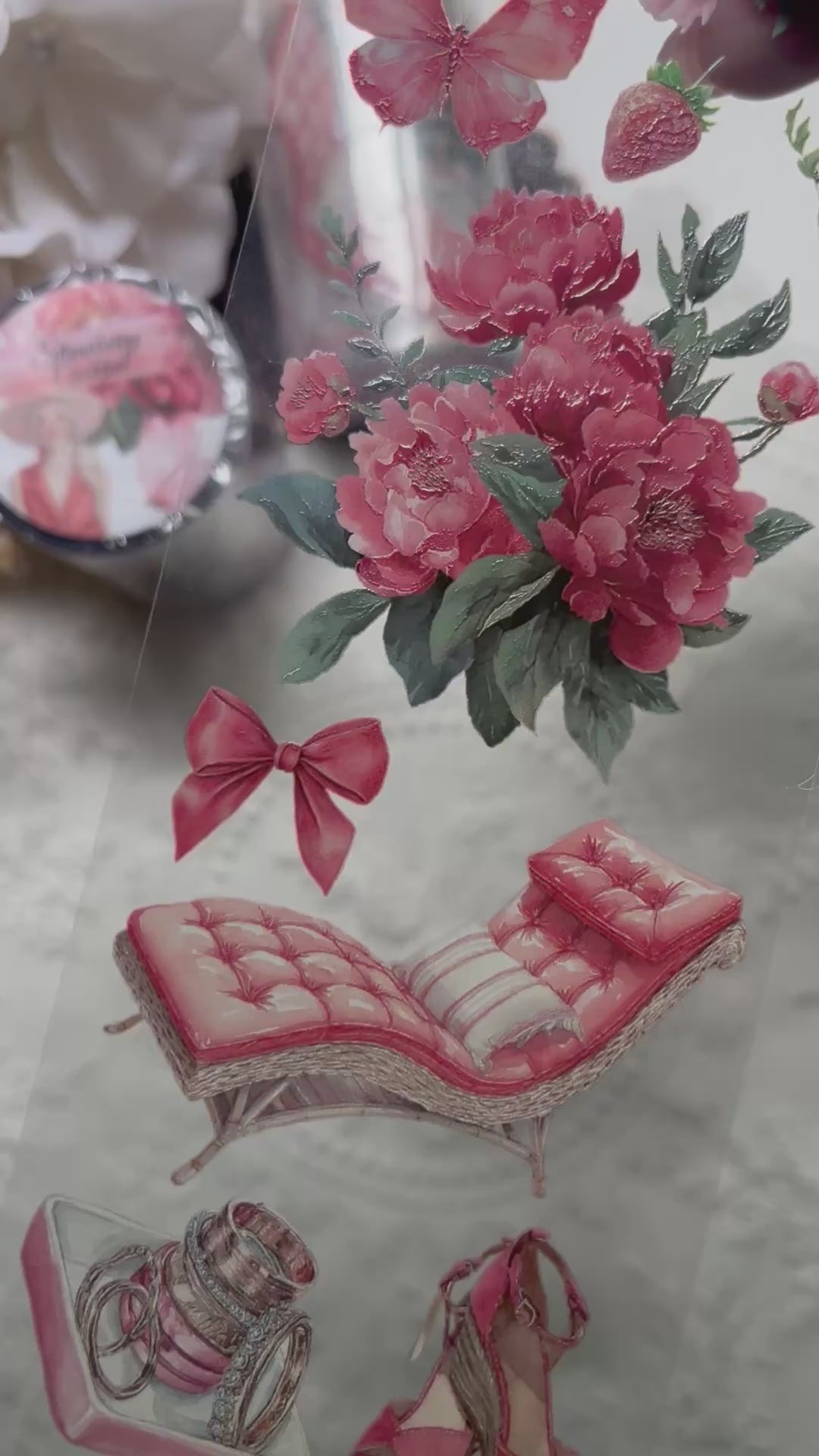 Strawberry Cocktail PET 3D oil Tape transparent 2m Loop