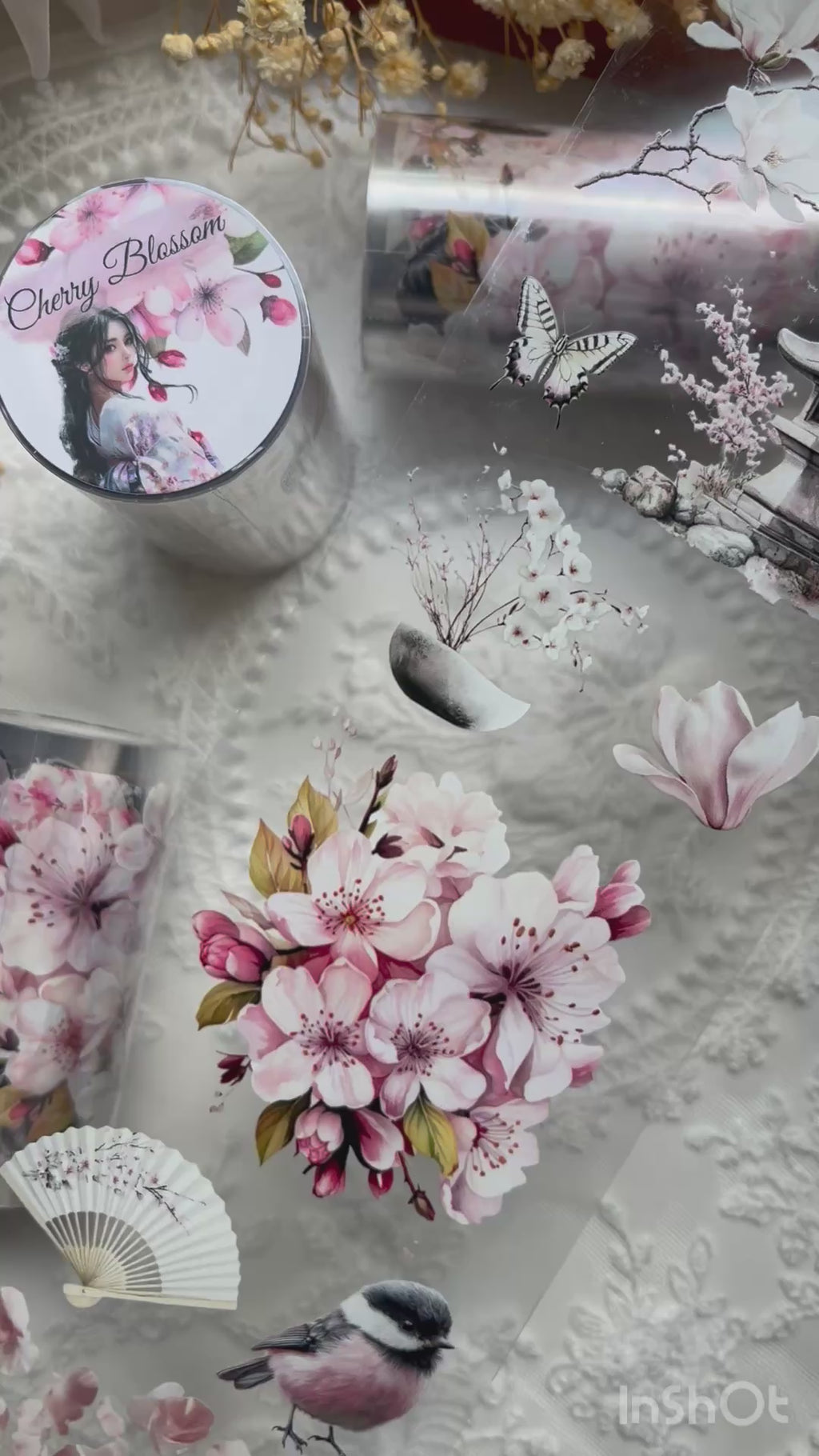 Cherry Blossom PET Tape transparent 6m Rolle