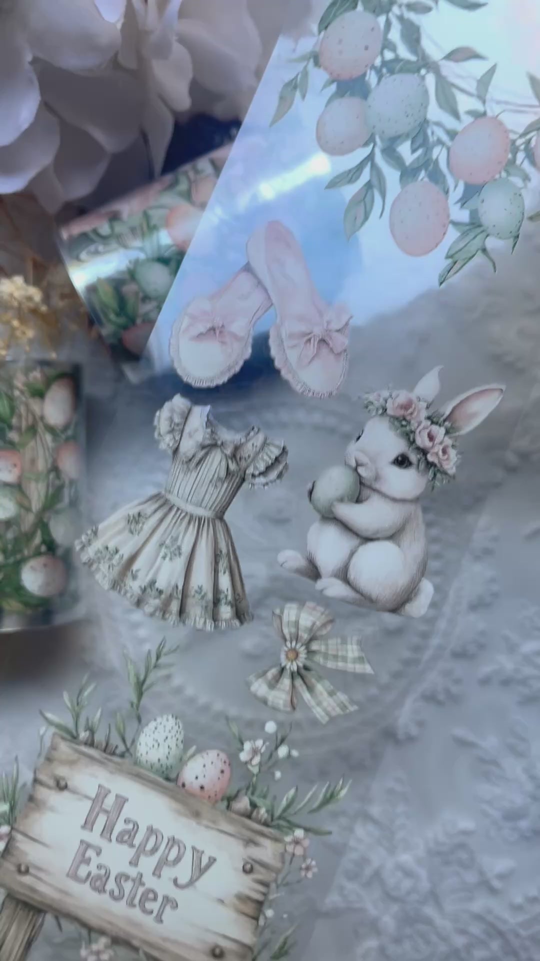 Easter Charm PET 3D oil Tape transparent 2m Loop